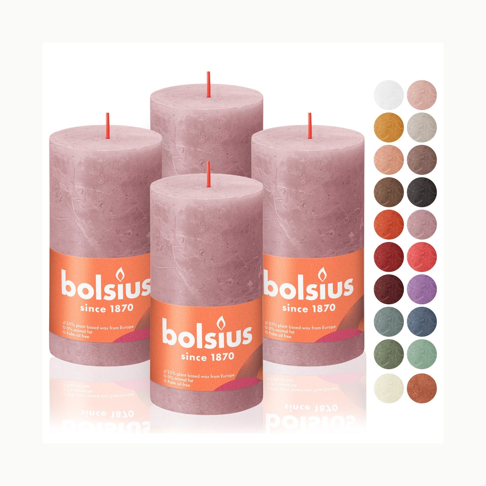 Velas cónicas rojas Bolsius - Velas cónicas - Color rojo - Velas