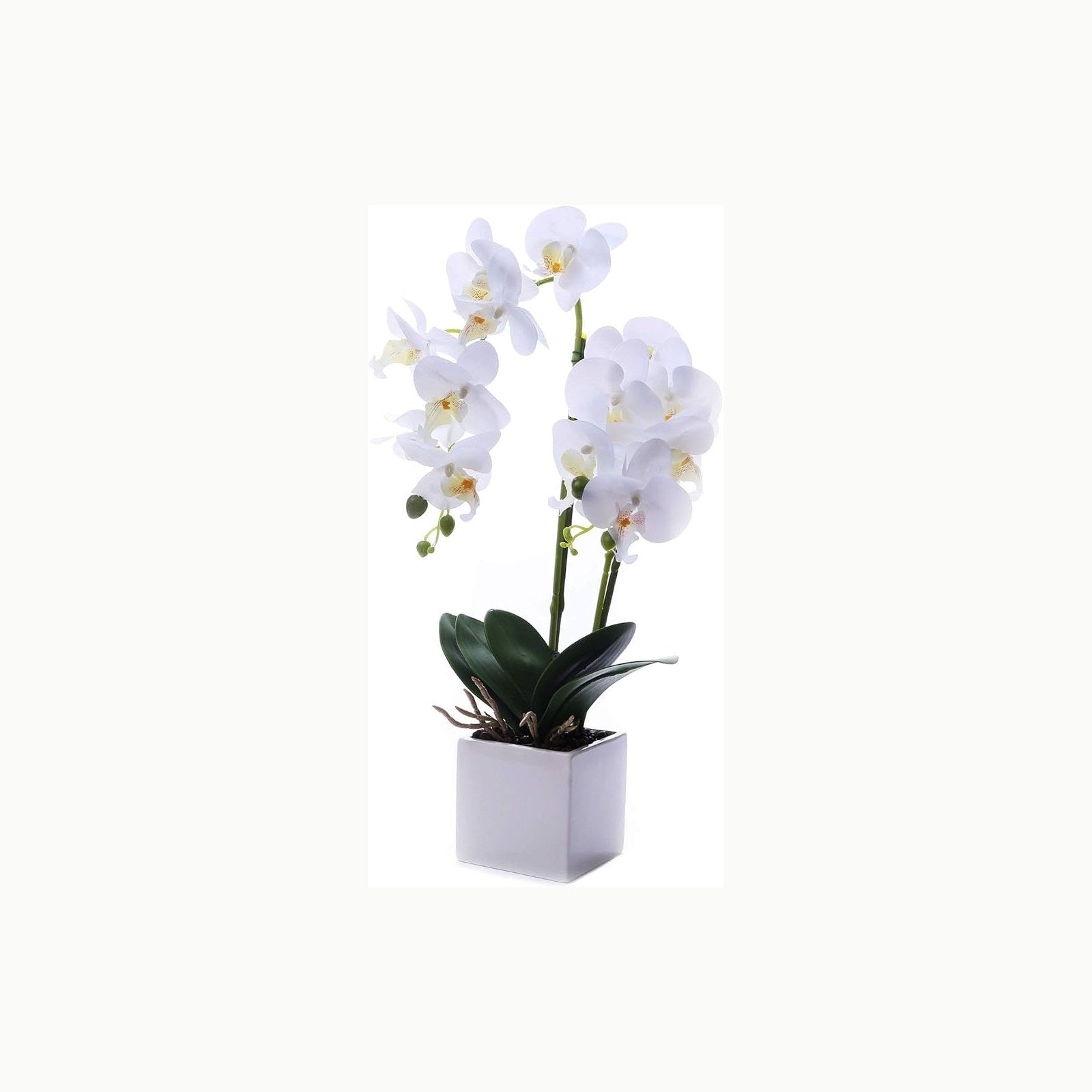 Bonsái orquídea artificial Bonsái de orquídea artificial en maceta par