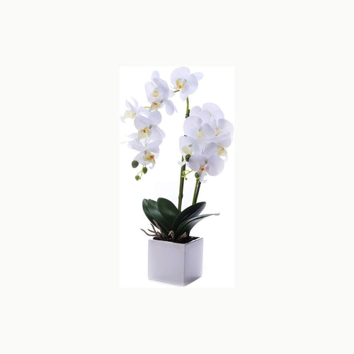 Bonsái orquídea artificial Bonsái de orquídea artificial en maceta par