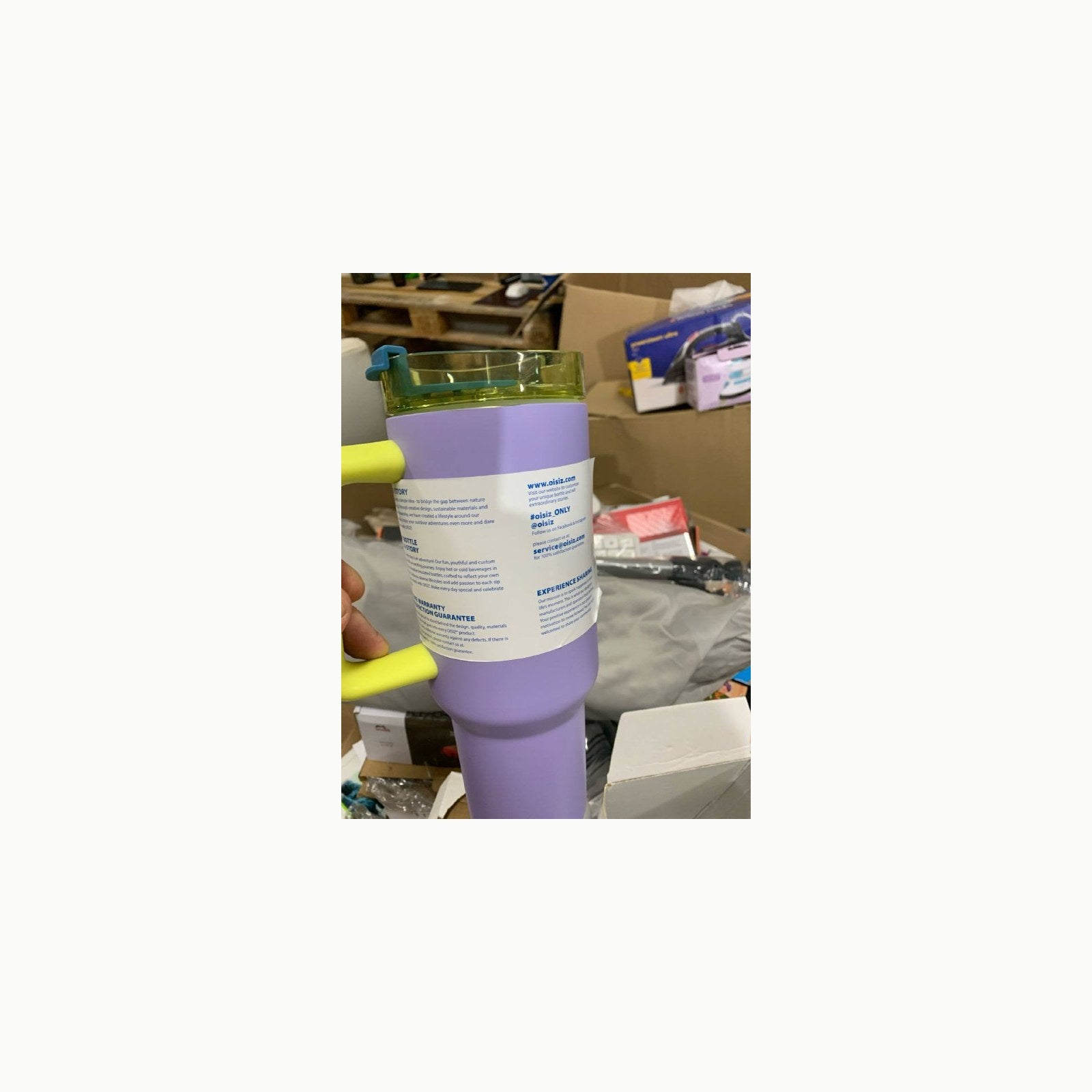 Vaso Térmico OISIZ Vaso TÃ©rmico con Asa y Pajita,1200ml/1.2L Botella 