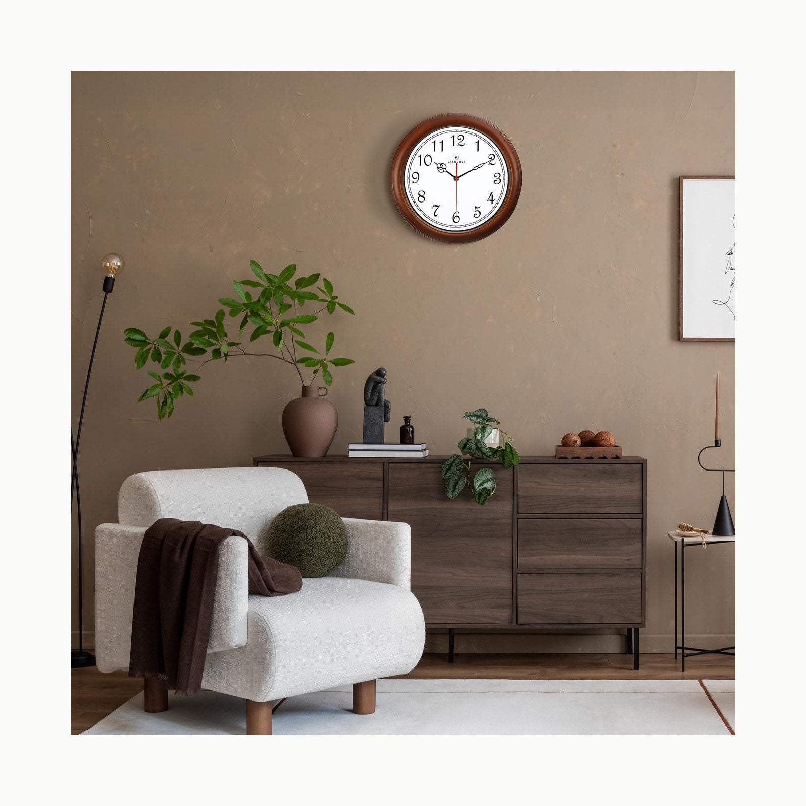 Lafocuse 30cm Reloj de Pared Numeros 3D Vintage, Silencioso Reloj Rust