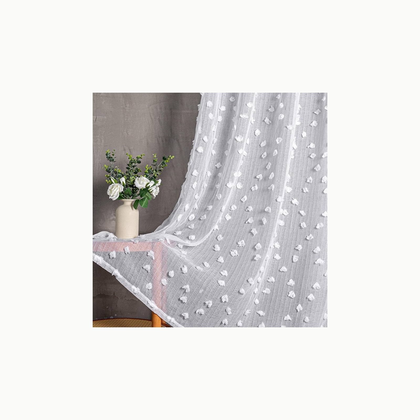 Visillos Translucidas MIULEE Cortinas Salon Blanco Dormitorio
