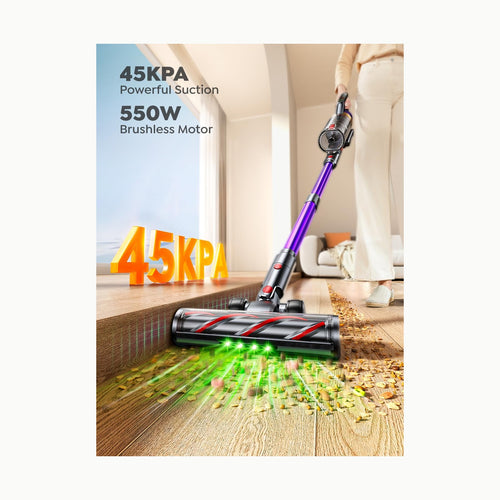 45Kpa/550W/70Mins Aspiradora sin Cable, Aspiradora Escoba sin Cable