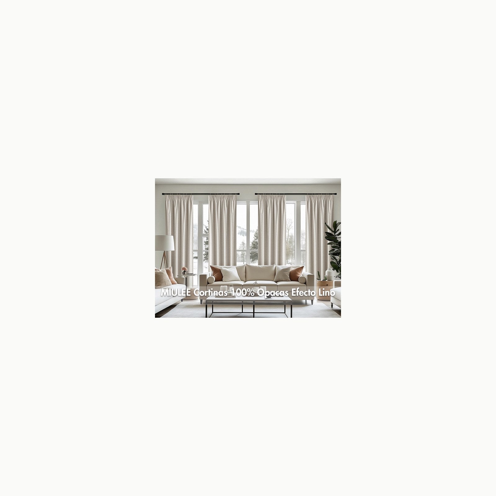 MIULEE Cortinas Salon Opacas 2 Piezas Modernas 140x245 CM, Beige Corti