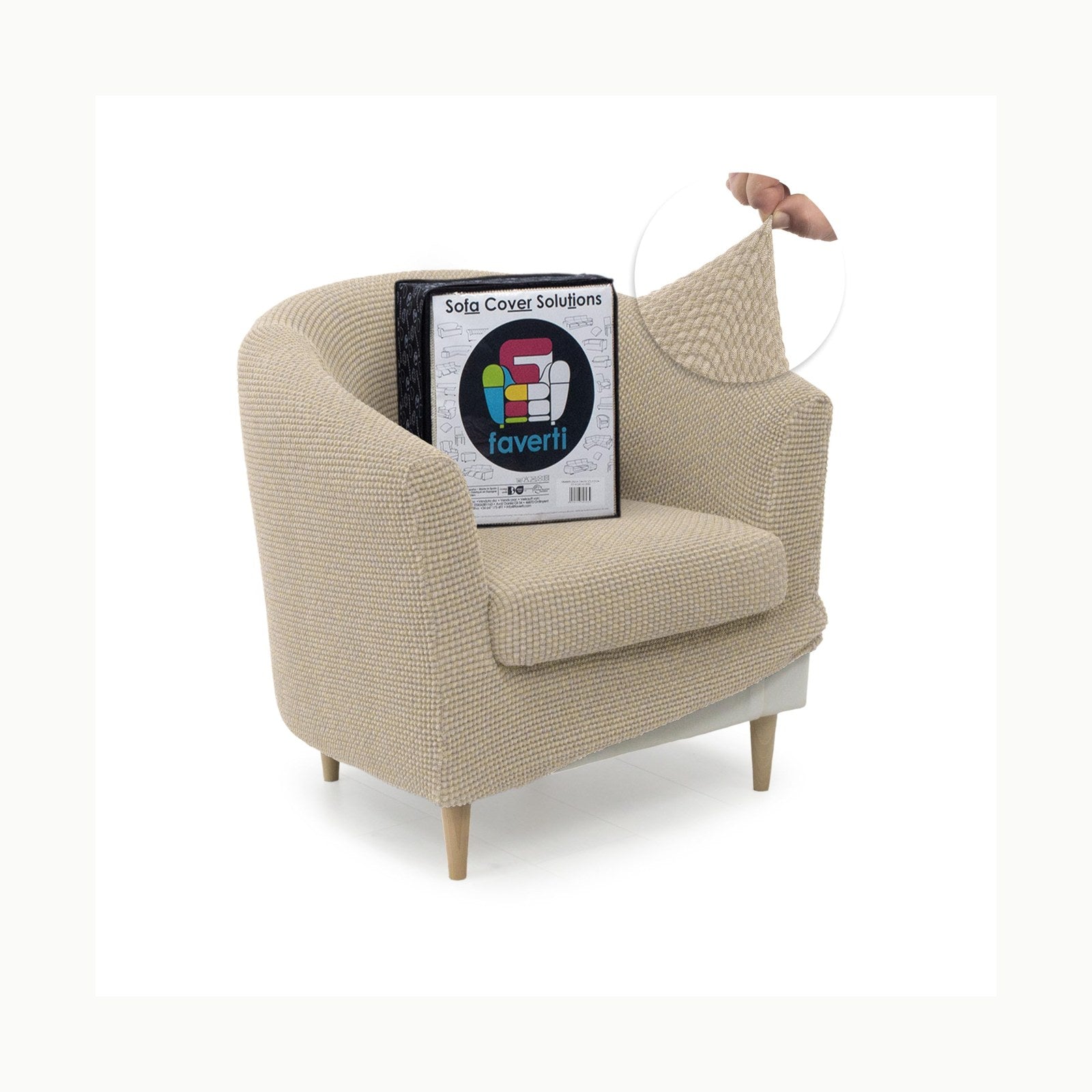 Modelo Reale FAVERTI® Funda de Sillón Orejero Elástica de 70 a 100cm