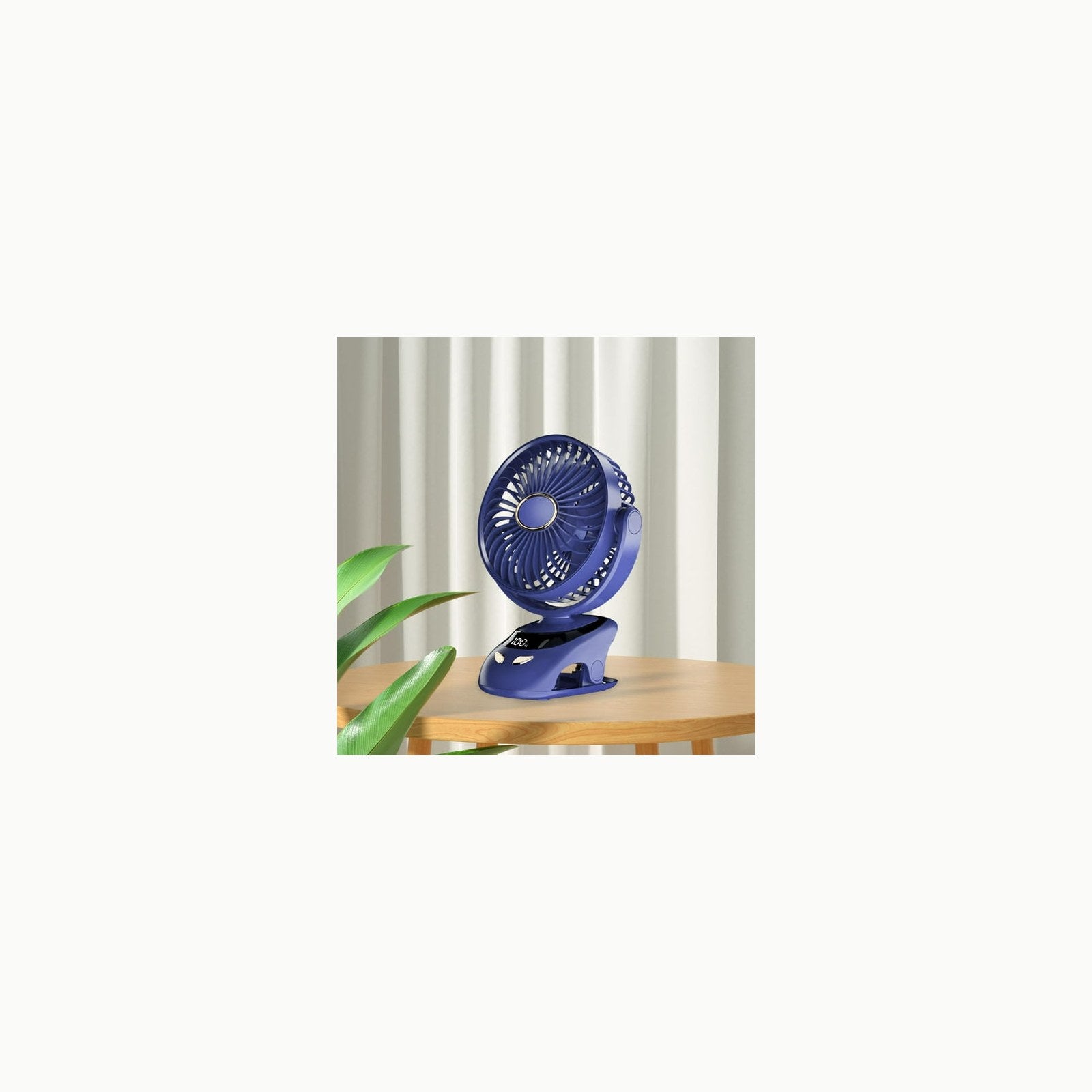 N/A Mini Pinza Ventilador de Mesa, 6 niveles de velocidad, pantalla LE