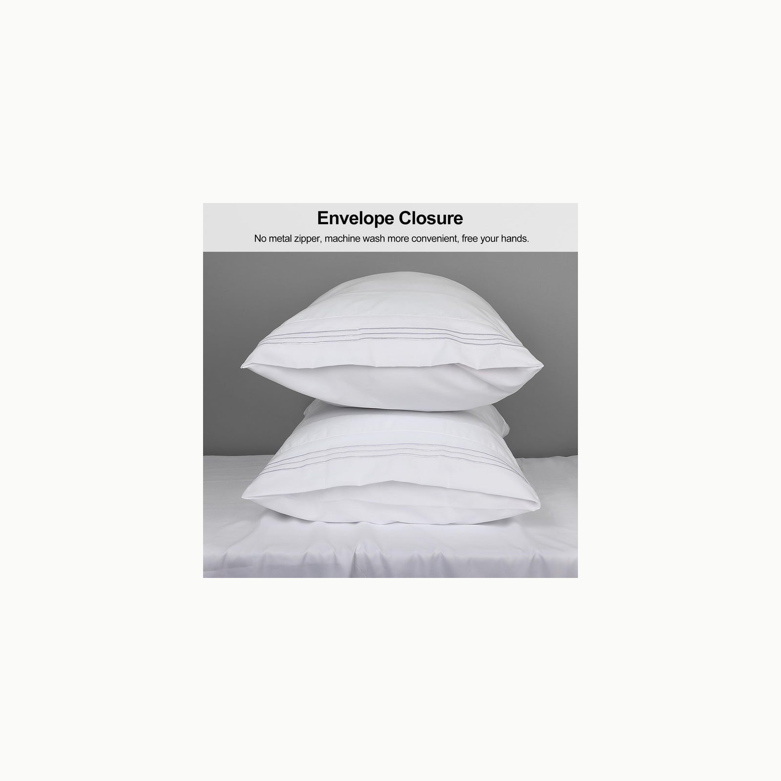 Lirex 2-Pack Fundas de Almohada 1800 Hilos, Fundas de Almohada de