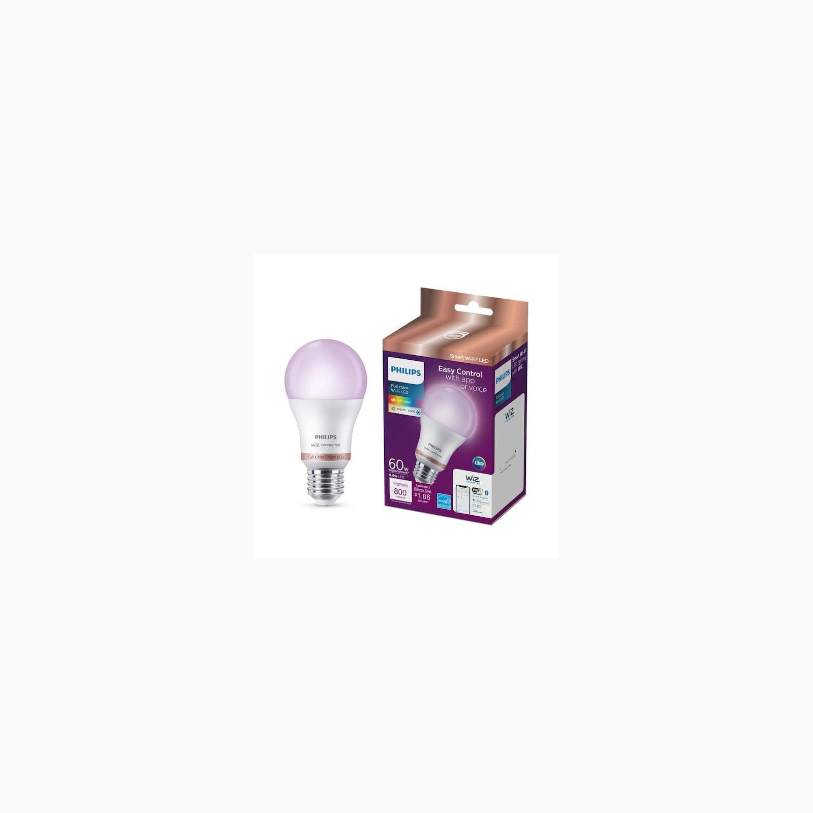 Philips Smart LED Bombilla WiZ 60W A60 E27