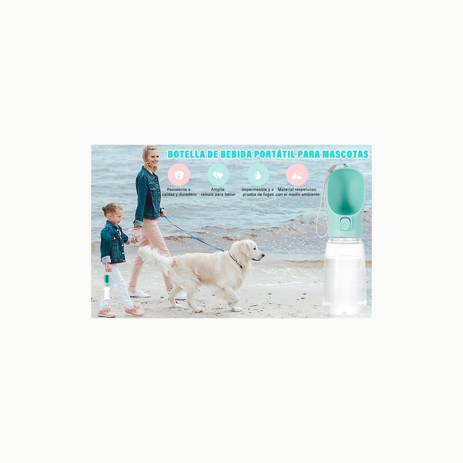 Botella Plegable VFANDV Botella de Agua para Mascotas, 180° Plegable B