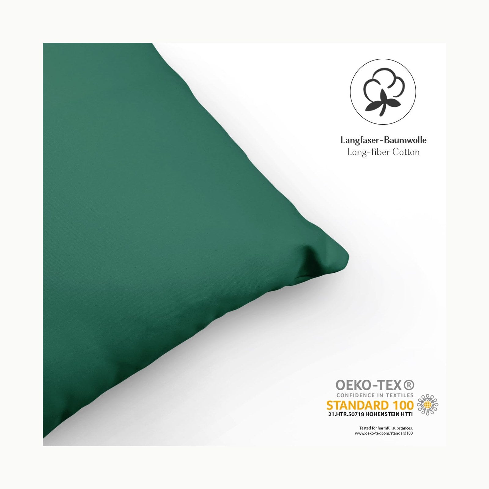 Alreya Funda de Almohada 100% Algodón Jersey - 40 x 60 cm - Verde