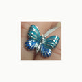 RunootPR Gemelos de mariposa azul personalizados para hombre, joyas de