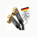 KabelDirekt – Cable Antena TV 4K, Cable Coaxial – 90° acodado – 3m – T