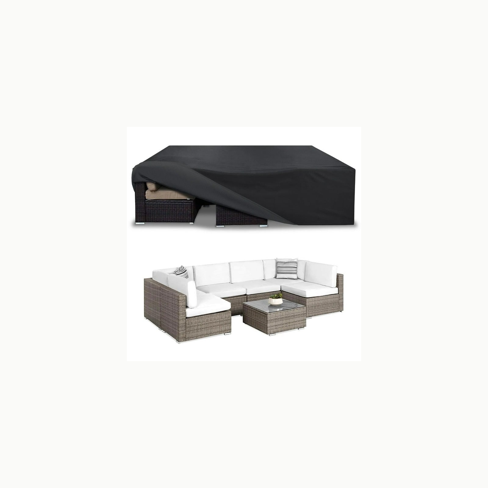 n8n Cubierta de Muebles de jardín en Forma de L,Cubierta Impermeable d