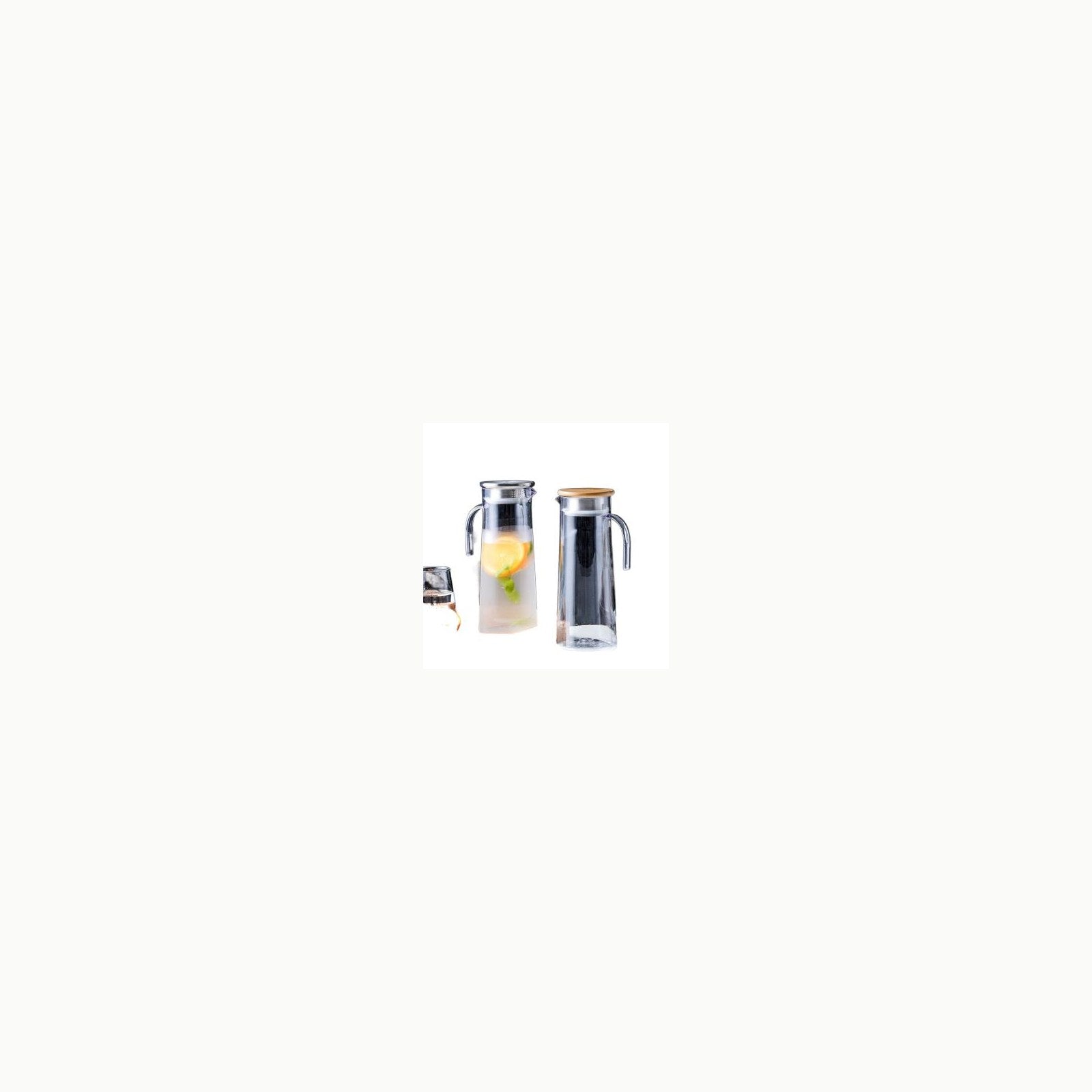 FAMKEEP Jarra de Agua de Vidrio,1200ml Botella de Cristal y Tapa de In