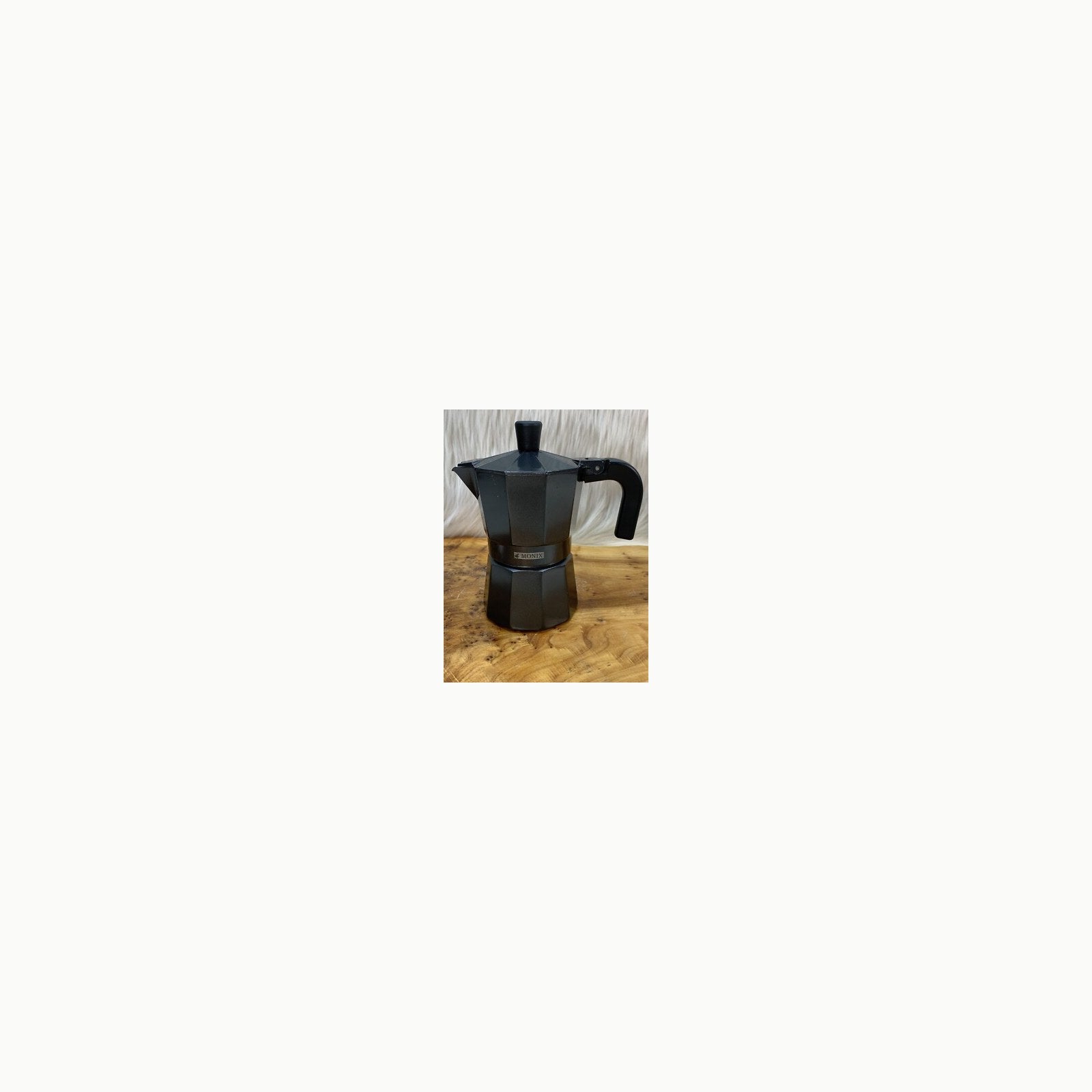 Monix Vitro Noir Cafetera Italiana de aluminio 9 tazas, Apta para todo