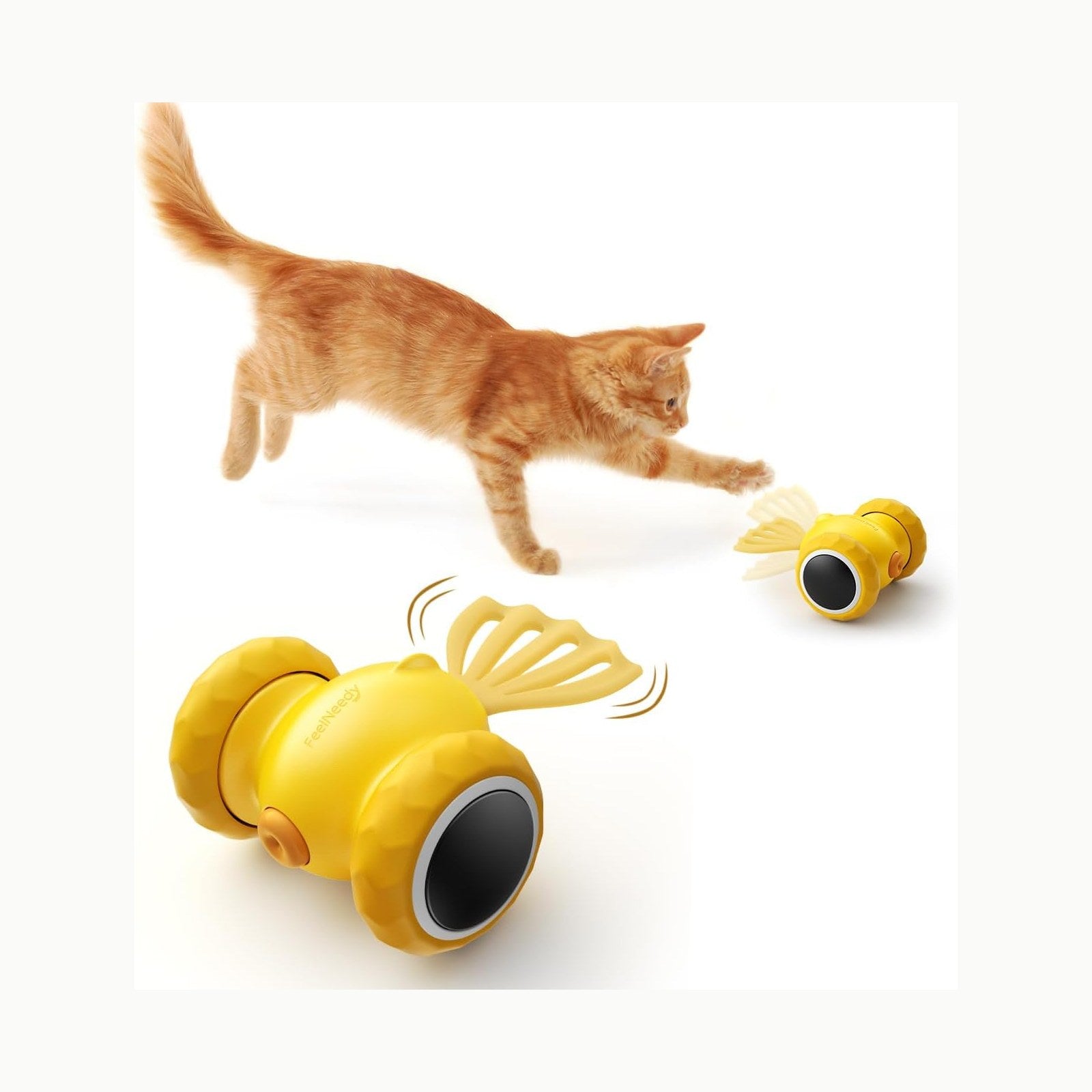 FEELNEEDY Juguete Interactivo para Gato con Pluma Y LED Luz Roja, Jugu