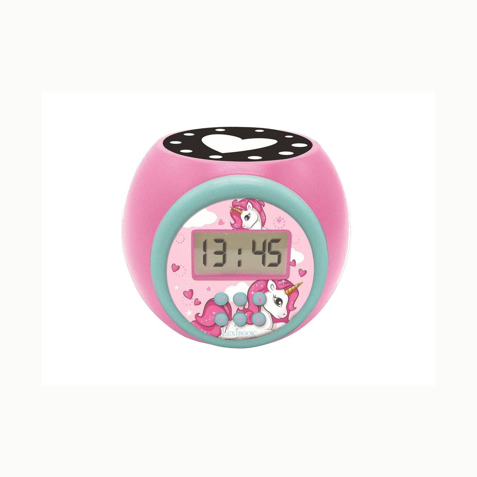 Unicornio Reloj LEXIBOOK, Unicornio, Reloj Despertador con proyector, 
