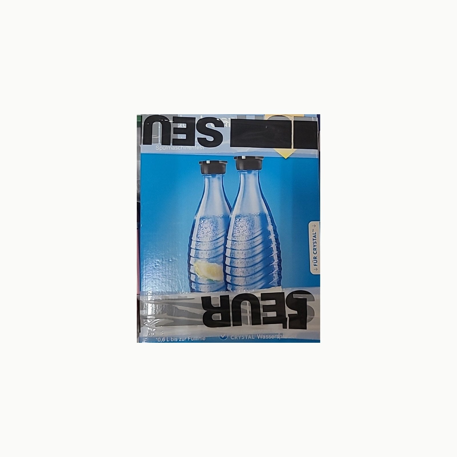 SEUR Botellas de agua de plástico transparente (pack de 2)