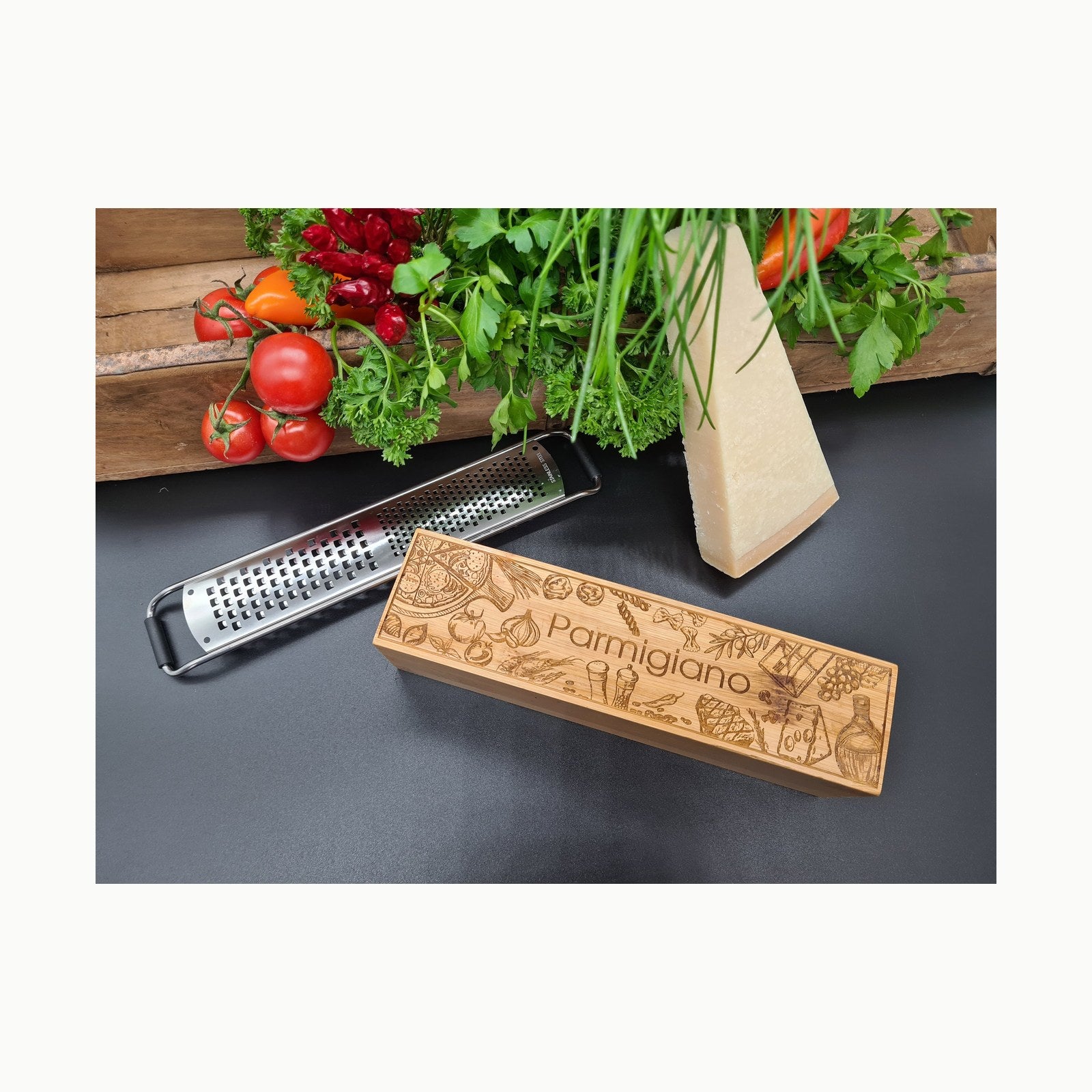 Kesper Rallador de queso con capucha, material: bambú y plástico, tama