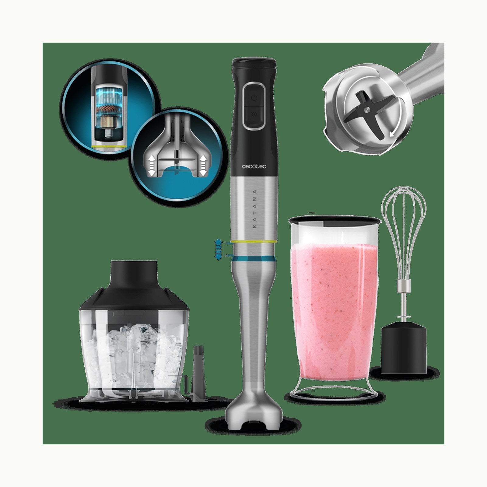Batidora Power RetroBlue Cecotec Batidora de Mano Power RetroBlue 1200