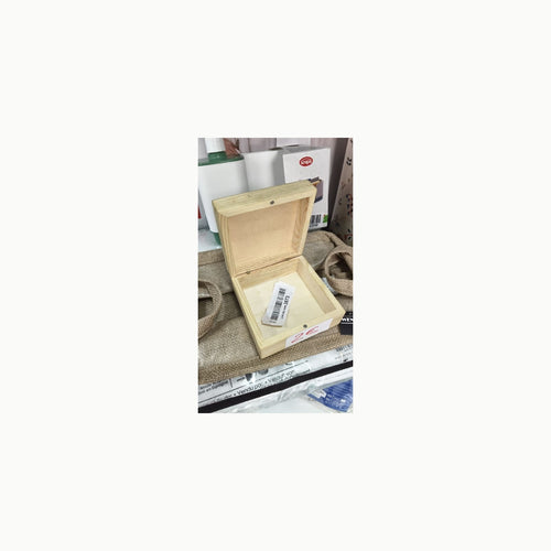 Artemio Boîte Carré, Bois, Beige, 10 x 10 x 5 cm