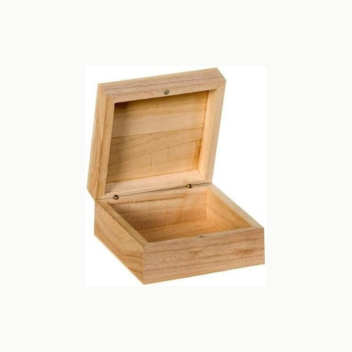 Artemio VIBB25 Scatola Quadrata, Legno, Beige, 10 x 10 x 5 cm