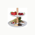 Etagere Holz Relaxdays Etagere Bambus H: 25 cm D: 25 cm 2-stöckige