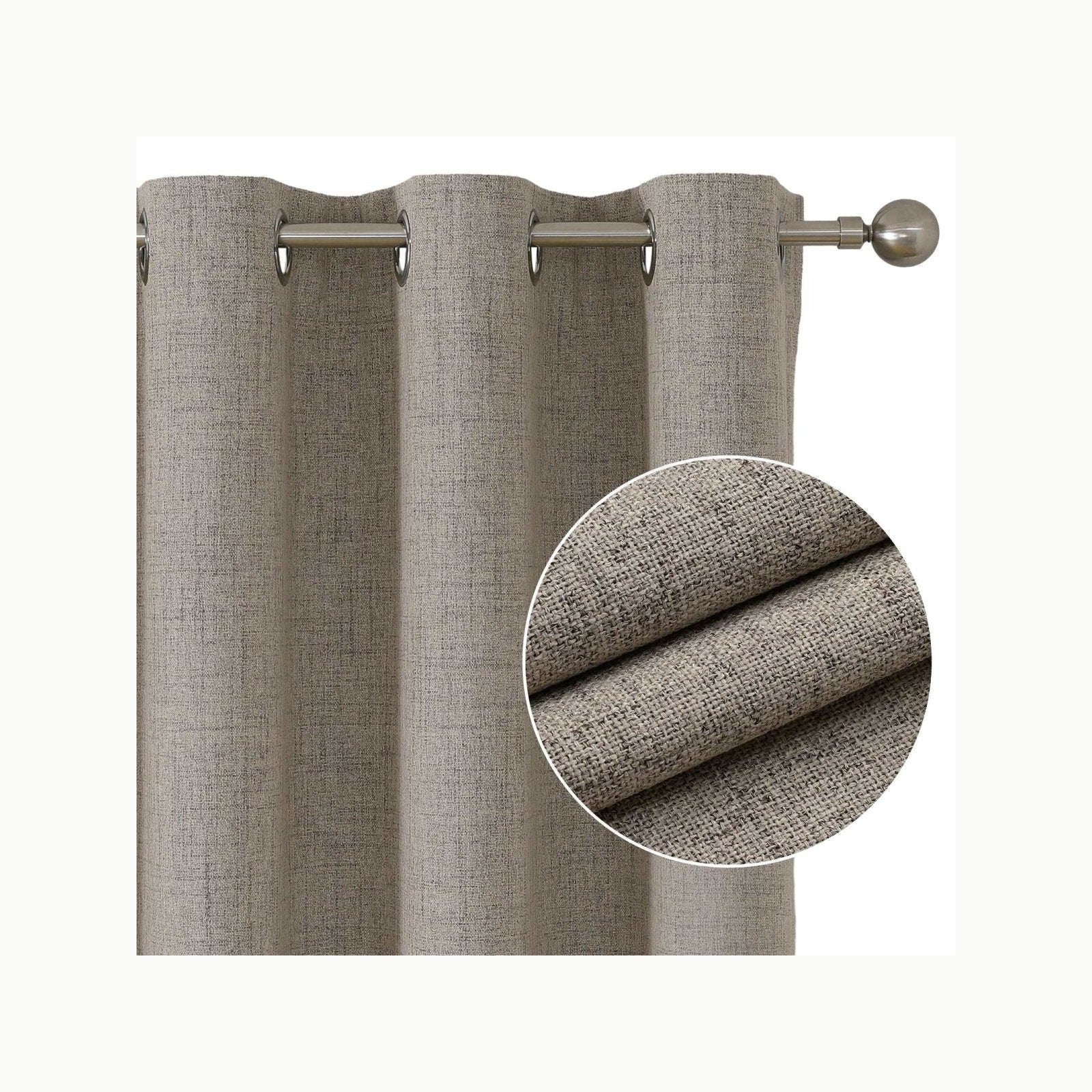 Joydeco 100% Cortinas Opacas 2 Piezas 140 x 245 cm, Lino Cortinas Dorm