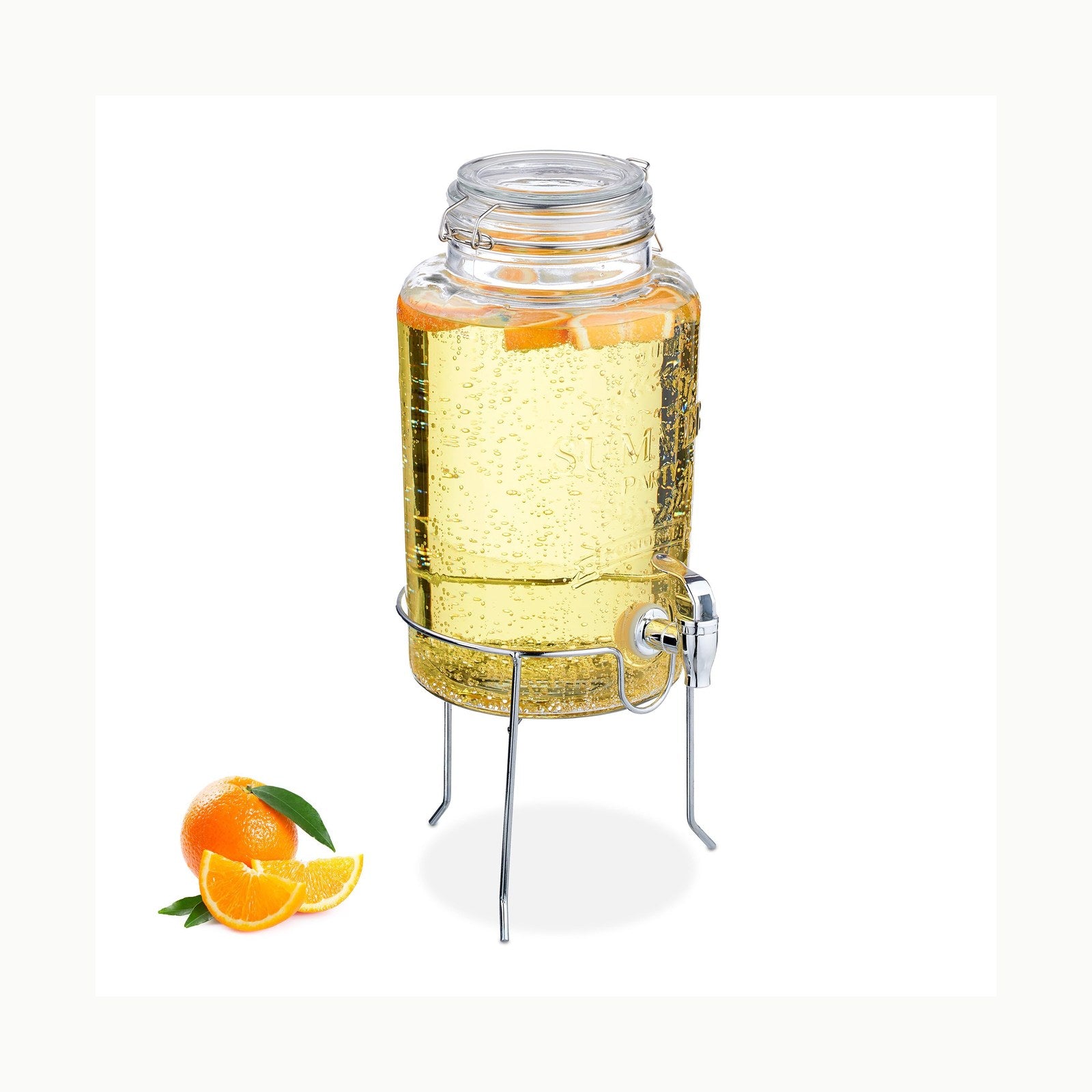 Relaxdays Dispensador de bebidas con grifo, Cristal, Vintage, Expended