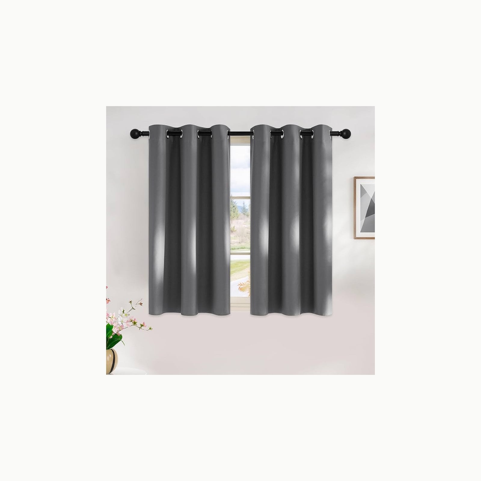 Cortinas Cortas Grises NICETOWN Cortinas Cortas de Ventanas Grises Opa