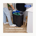 Twist Poubelle 10l Rotho Twist Poubelle de 10l avec couvercle, peut êt