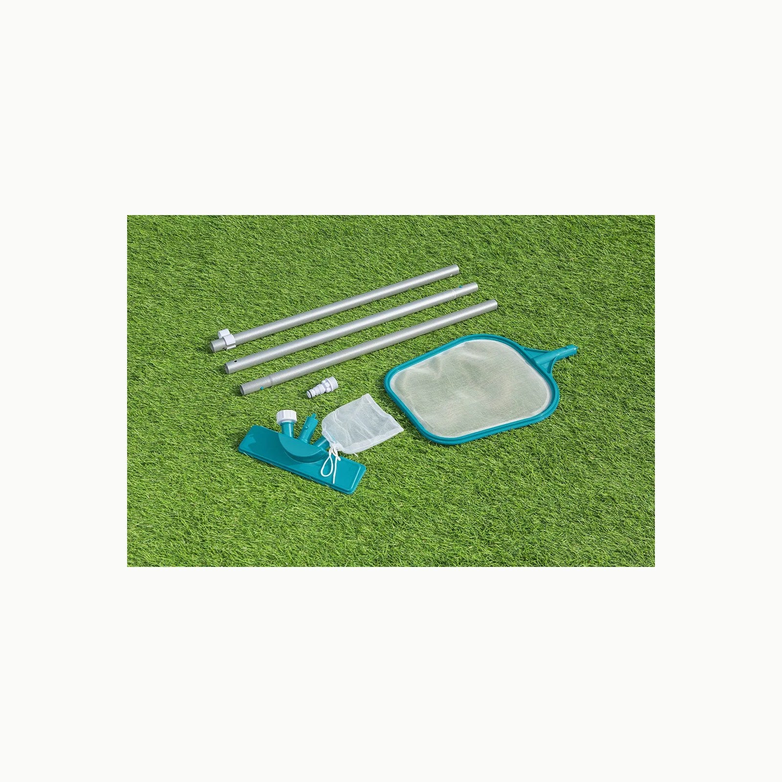 Bestway 58013 - Kit de Limpieza Piscinas Limpiafondos, Recogehojas y P