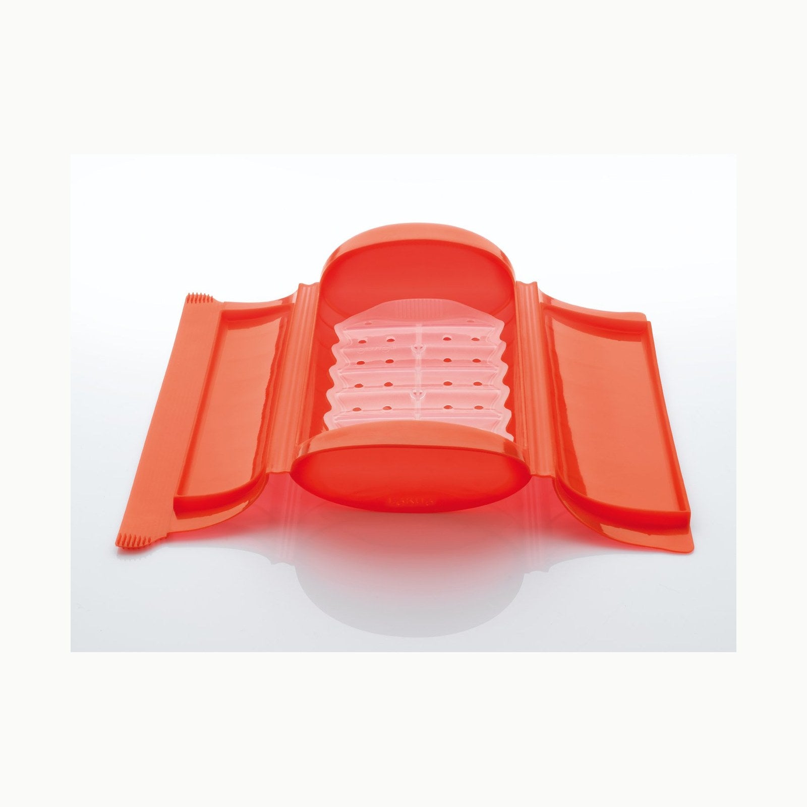 Lékué Estuche Vapor hondo, silicona platino Rojo, 3\-4 personas