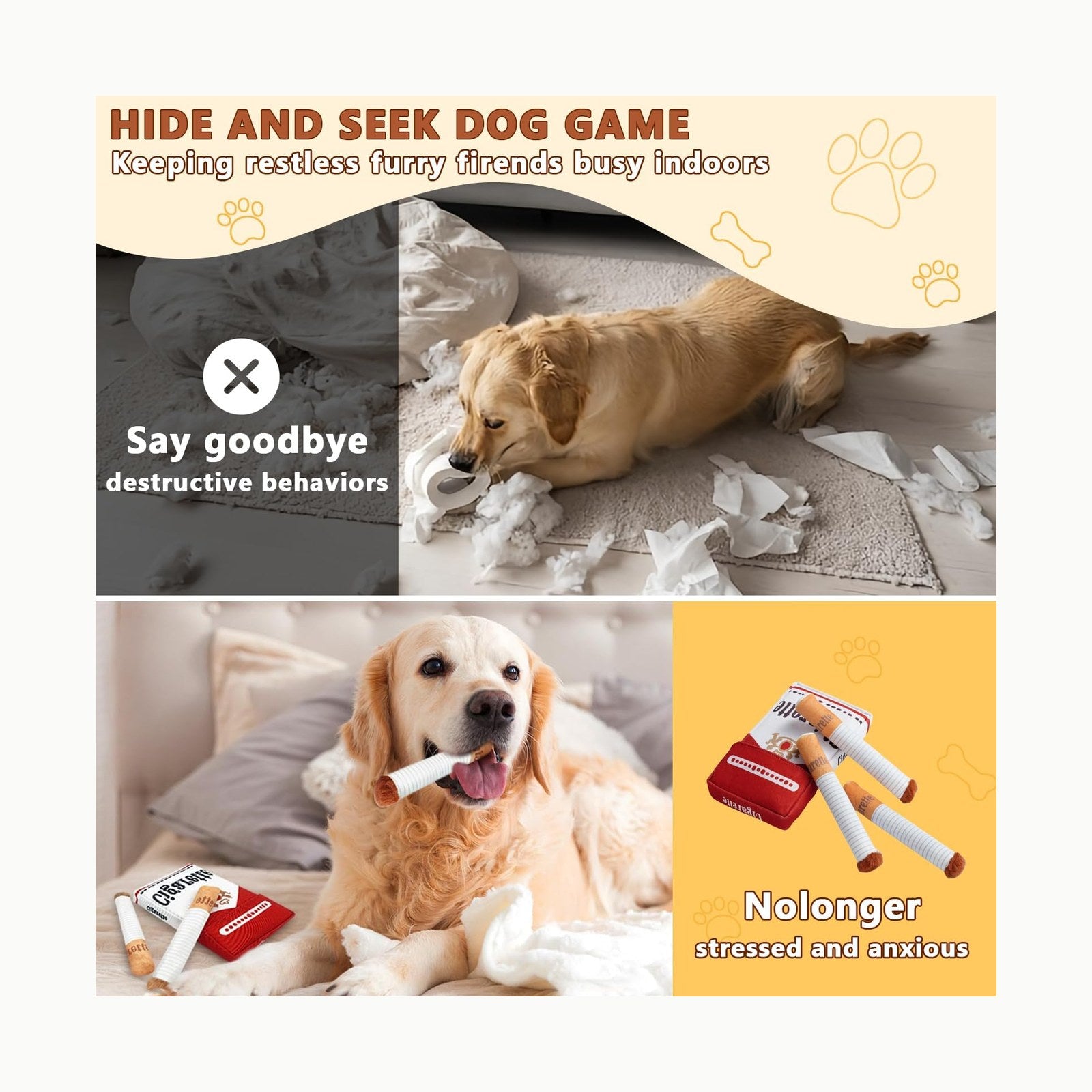 JAONLD Juguetes para Perros Peluche para Perros Juguetes Masticables d