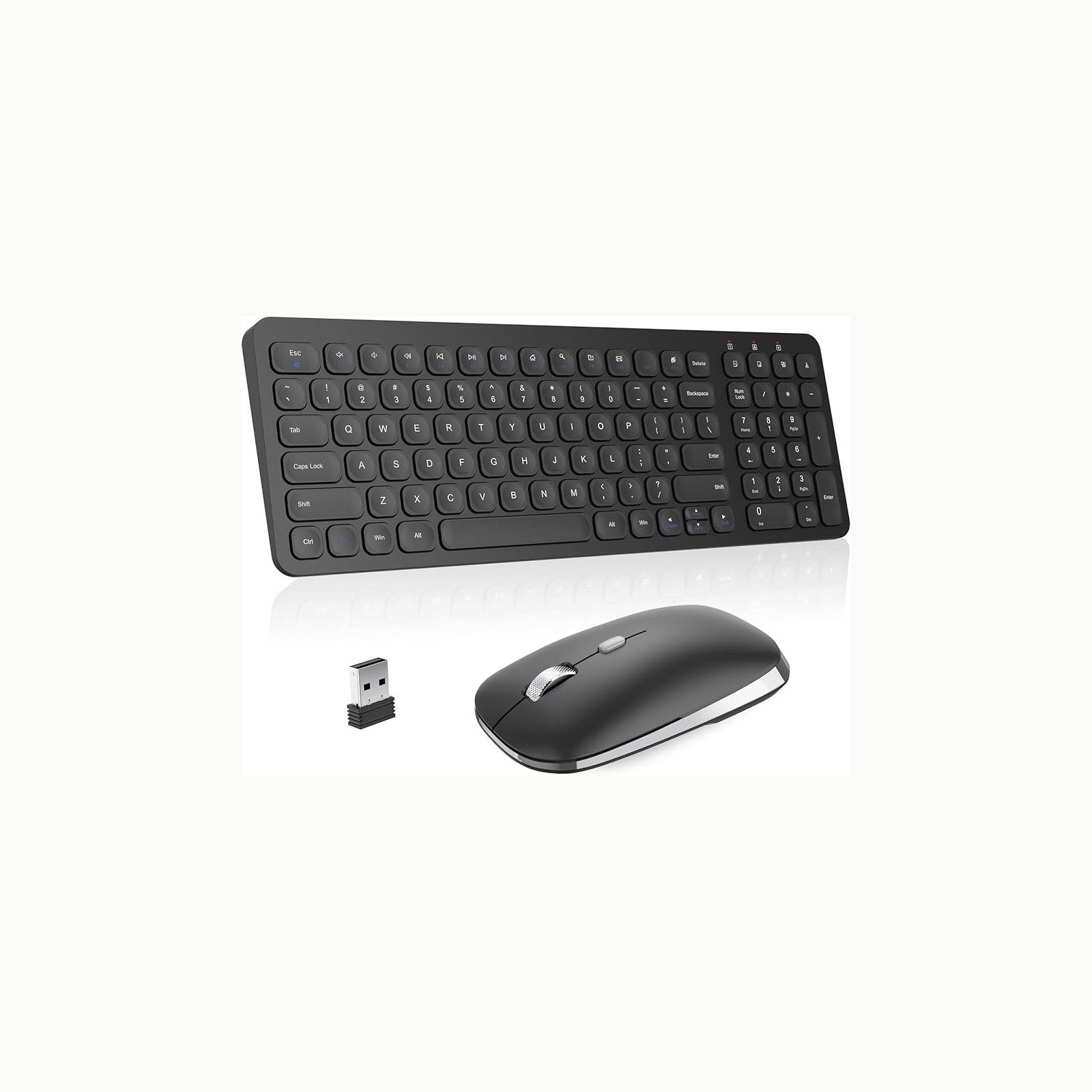 Teclado y ratón inalámbricos, PINKCAT 2.4G Set de Teclado Ultrafino y 