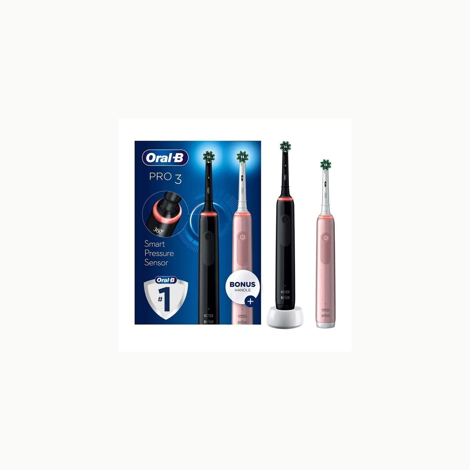 Oral-B Pro 3 Cepillo de Dientes Eléctrico Negro con Mango Recargable y