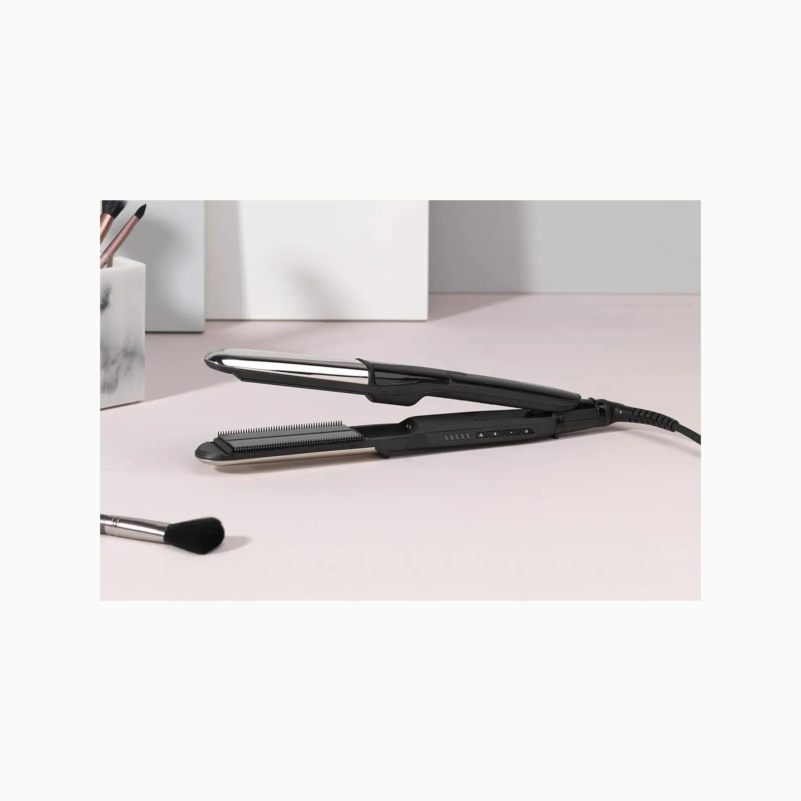 BaByliss Styler Steam Shine ST496E Plancha de pelo con vapor Alisa y O