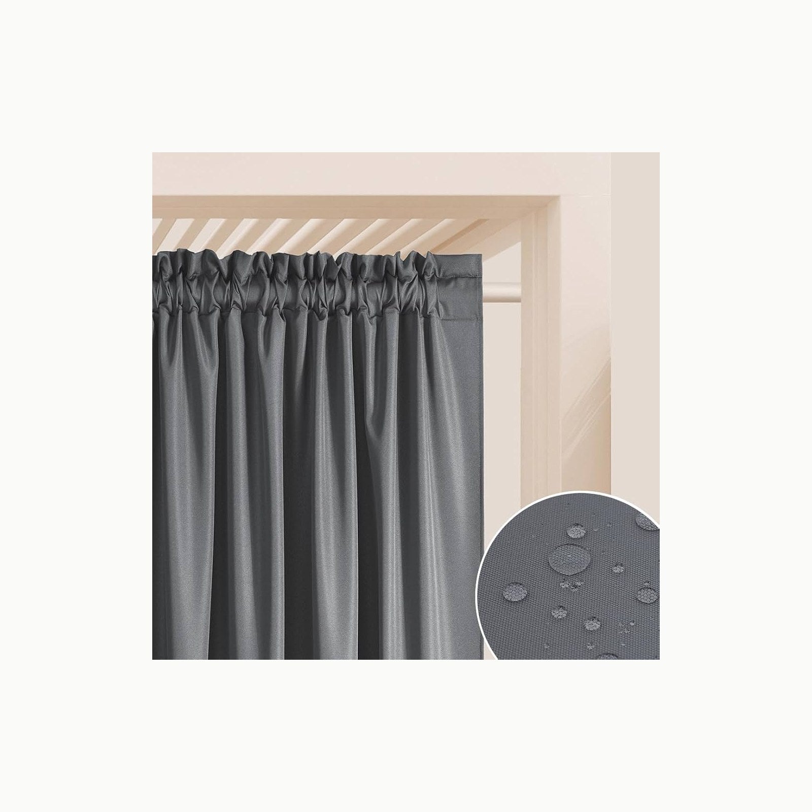 ROOM99 Garden Line - Cortinas para Exteriores con Ojales, 155 x 250