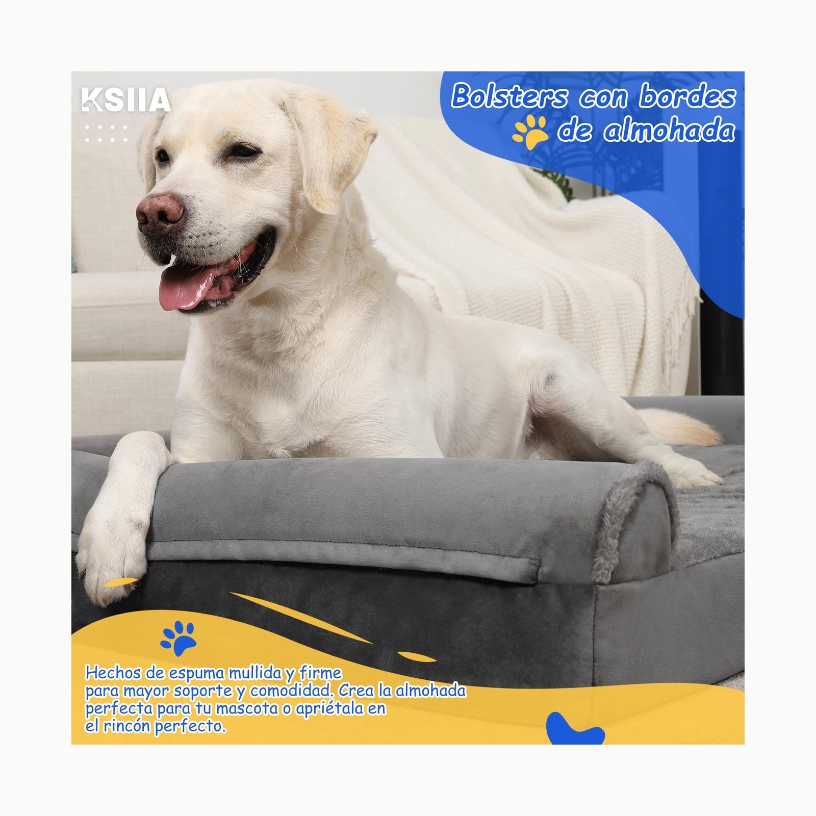 EHEYCIGA Cama Perro Grande 91x68x16cm, Colchon Perro Grandes Impermeab