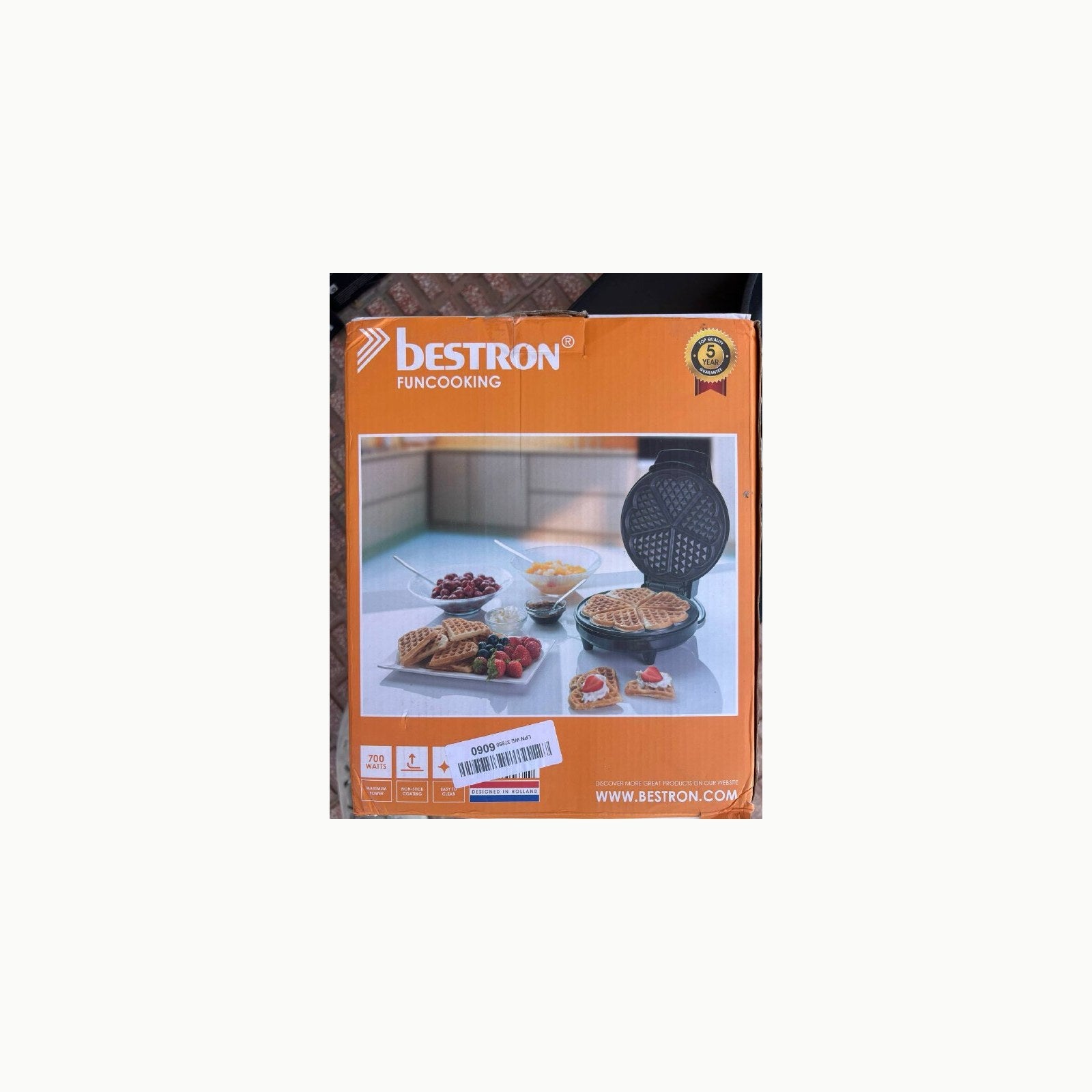 Bestron Waffle Maker, piastra per waffle a forma di cuore, macchina pe