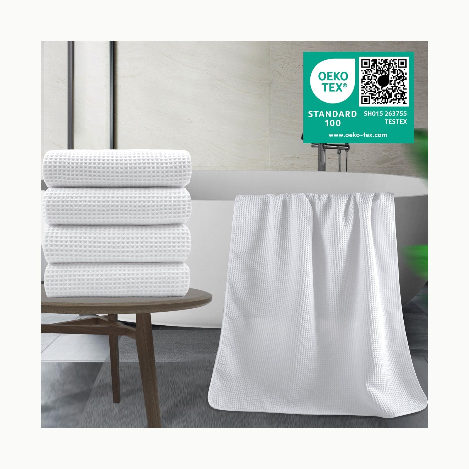 Polyte - Toalla de baño de Microfibra superabsorbente antipelusa