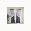PONY DANCE Cortinas Cocina para Ventanas, Visillos Translucidas con Oj