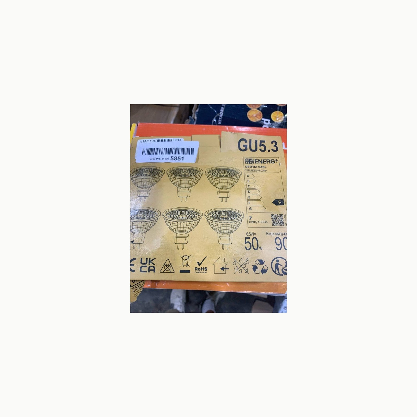 DEIFUA Bombillas Led GU5.3 Blanco cálido 2700K 615 lúmenes 6.5W