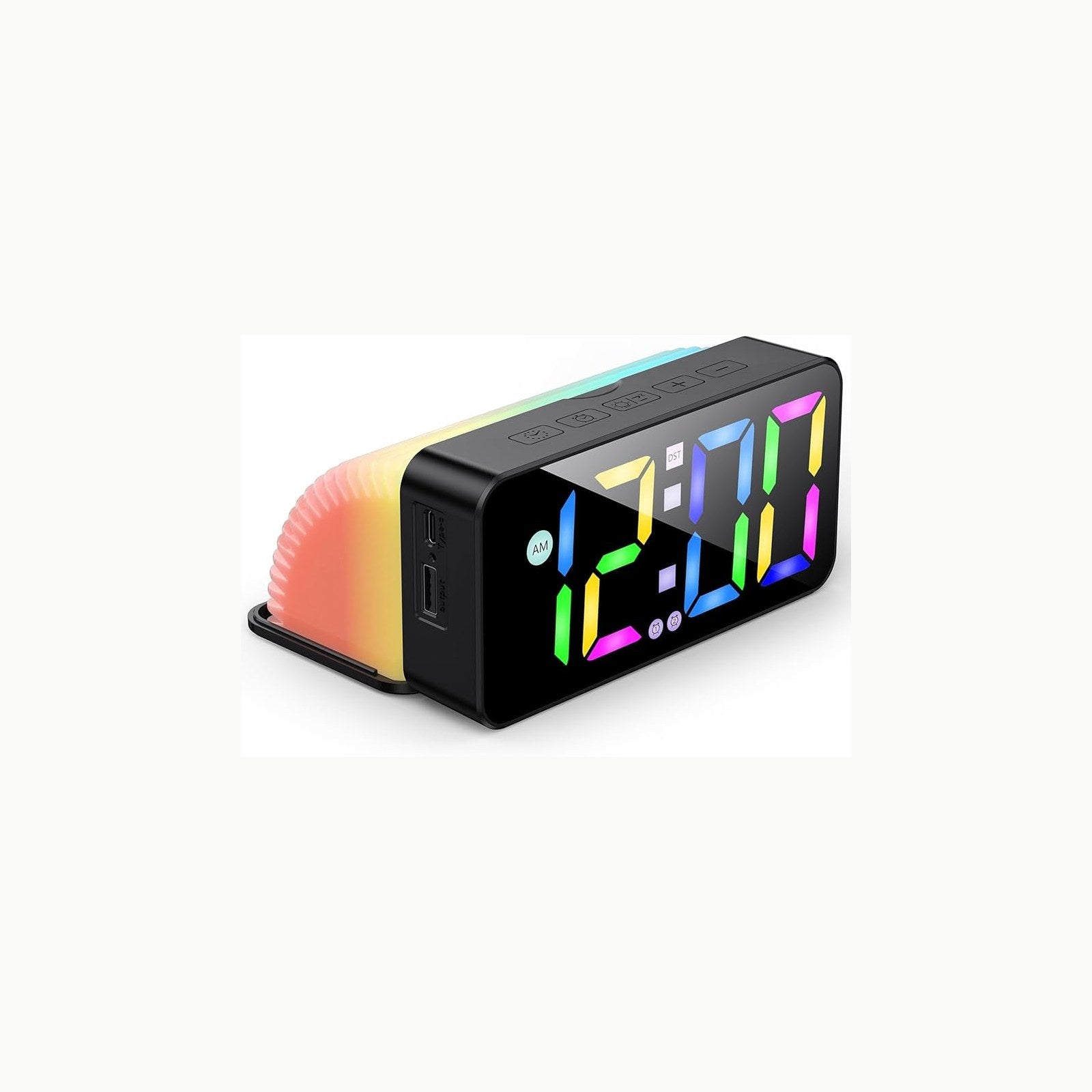 GlasFlength Sveglia Digitale da Comodino, Colori RGB Orologio Digitale