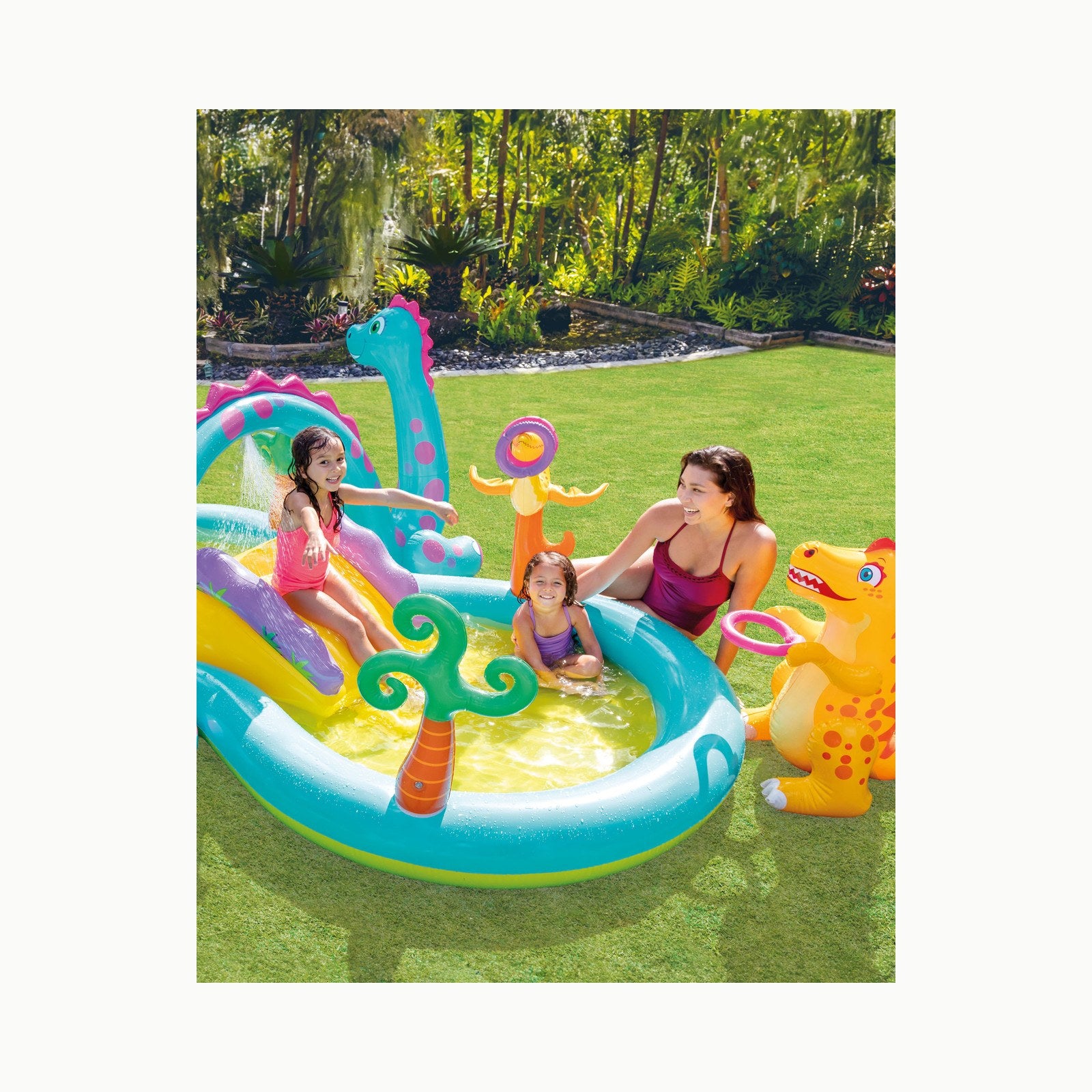 Intex Dinoland Play Center Aufblasbares Wasserspielzentrum, verschiede