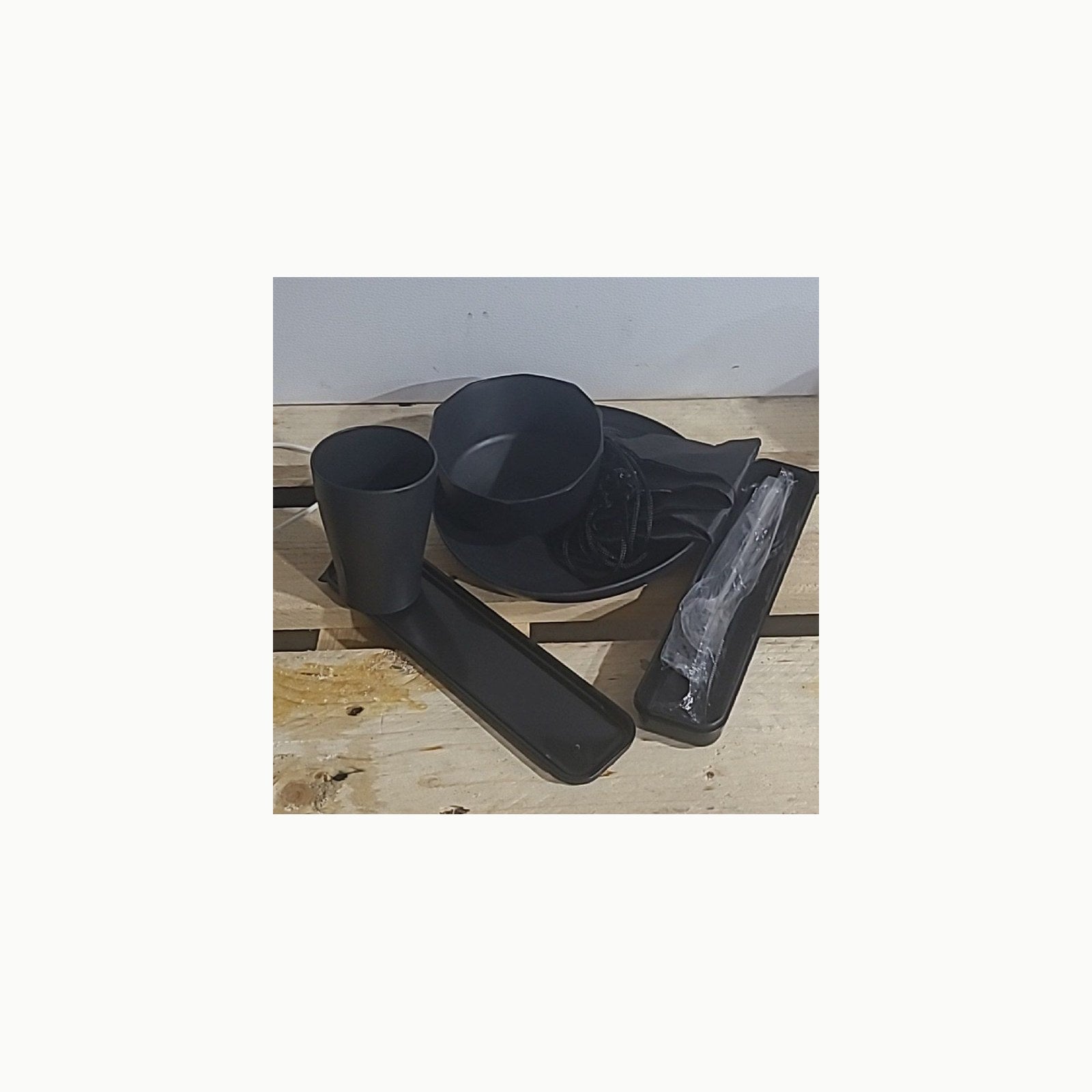 N/A Juego de cubiertos de camping,Camping Essentials Set,platos y cuen