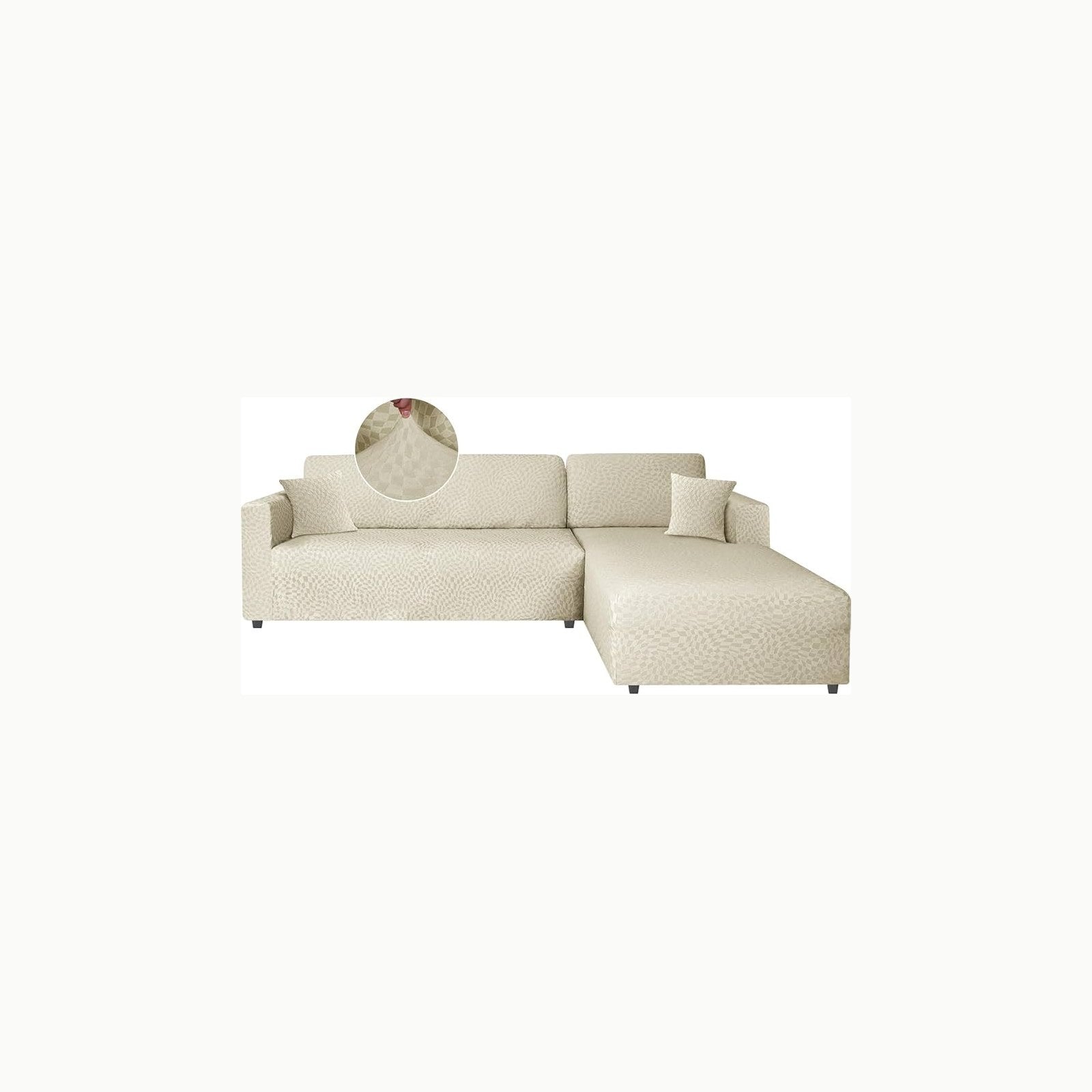 Ystyle Funda Sofa Chaise Long 4 Plazas, Funda Sofa Chaise Longue, Prot